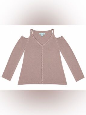Boutique Blush Pink Cold Shoulder Knit Sweater
